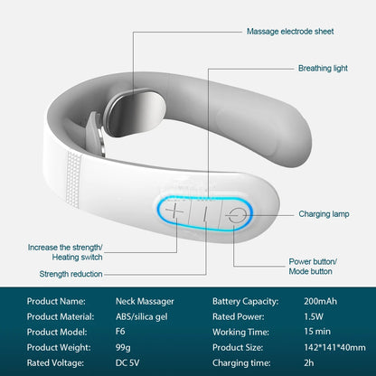 Masseur intelligent électrique TENS EMS pour le dos et le cou, 4 modes, pour la relaxation musculaire et la santé, outil de massage des épaules et cervicales