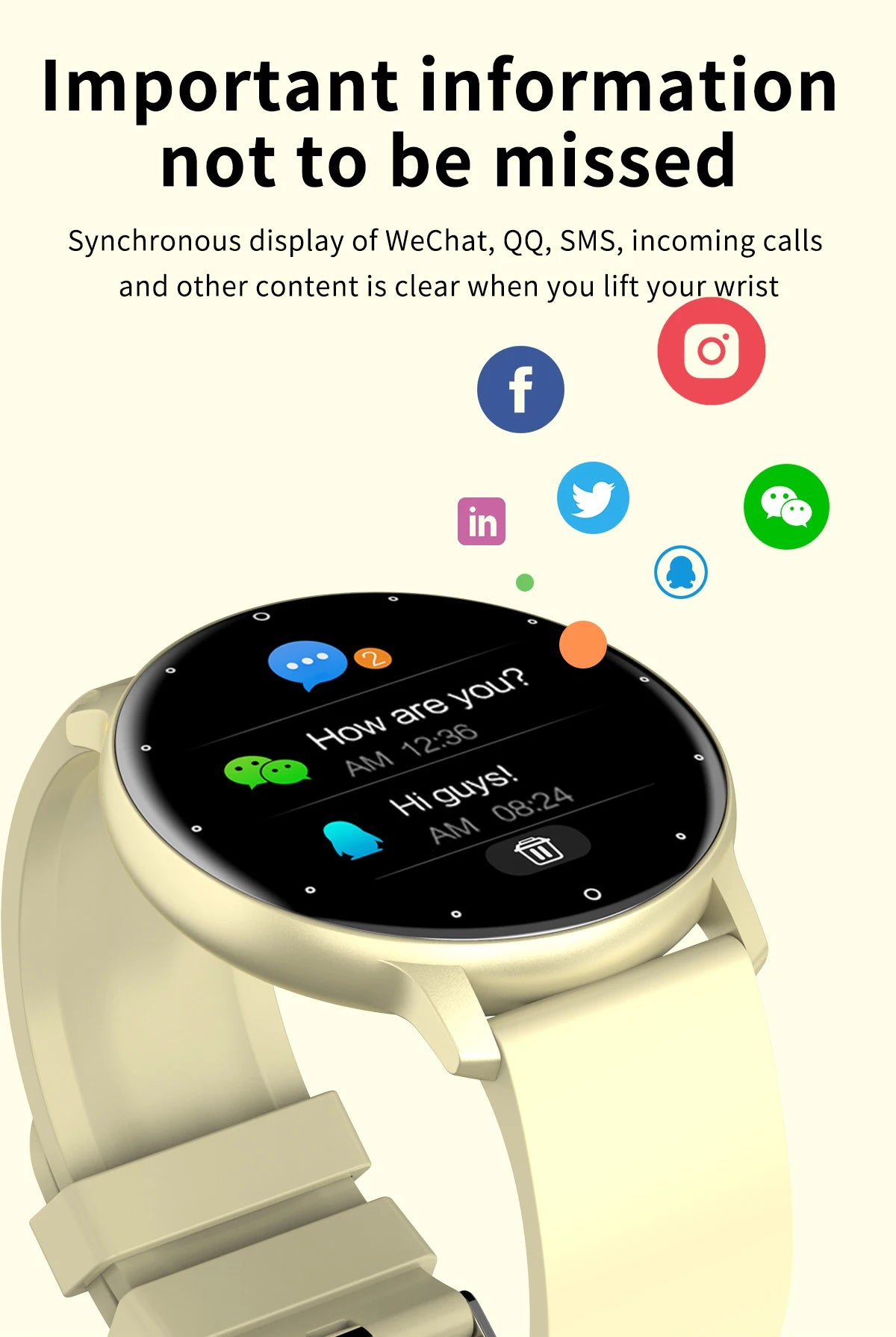 Smartwatch LIGE BW0223 2026 — Bluetooth 5.0, Suivi Santé 24h, IP67