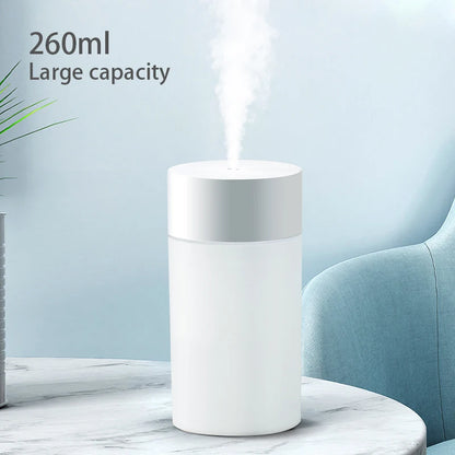 Mini Humidificateur Ultrasonique 260ml — LED Romantique, Anion, Aromathérapie & USB 5V