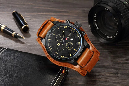 Istro REN-Montres à quartz de sport militaire pour hommes, horloges de luxe pour hommes, horloge de date, bracelet en cuir, date, heure, marque supérieure