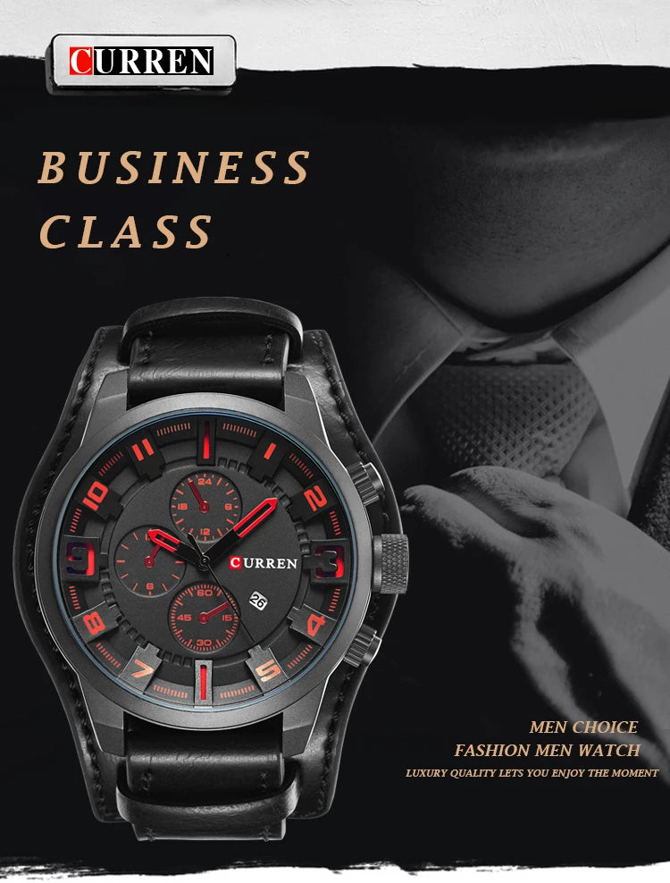 Istro REN-Montres à quartz de sport militaire pour hommes, horloges de luxe pour hommes, horloge de date, bracelet en cuir, date, heure, marque supérieure