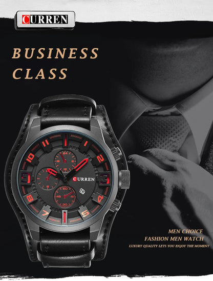 Istro REN-Montres à quartz de sport militaire pour hommes, horloges de luxe pour hommes, horloge de date, bracelet en cuir, date, heure, marque supérieure