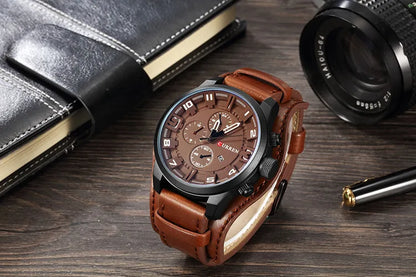 Istro REN-Montres à quartz de sport militaire pour hommes, horloges de luxe pour hommes, horloge de date, bracelet en cuir, date, heure, marque supérieure