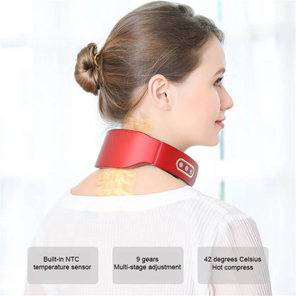 Masseur Cervical EMS CAMMUO 4D — Chaleur 42°C, 6 Modes & Traction Cervicale