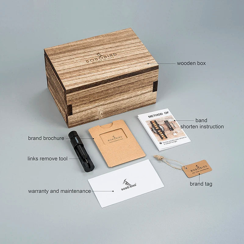Montre Mécanique en Bois Homme BOBO BIRD — Squelette Lumineux, Étanche 3 ATM, Gravure Personnalisée, 6 Modèles | TechNova X