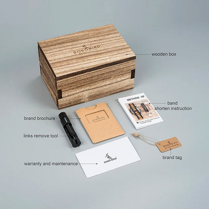 Montre Mécanique en Bois Homme BOBO BIRD — Squelette Lumineux, Étanche 3 ATM, Gravure Personnalisée, 6 Modèles | TechNova X