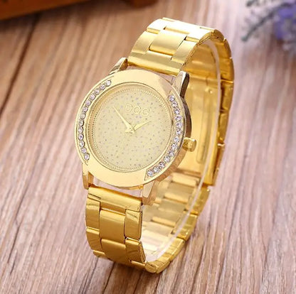 Montre Femme Quartz Maille Métal — Cadran Cristal 37mm, Ultra-Fine 5mm, Style Fashion Casual