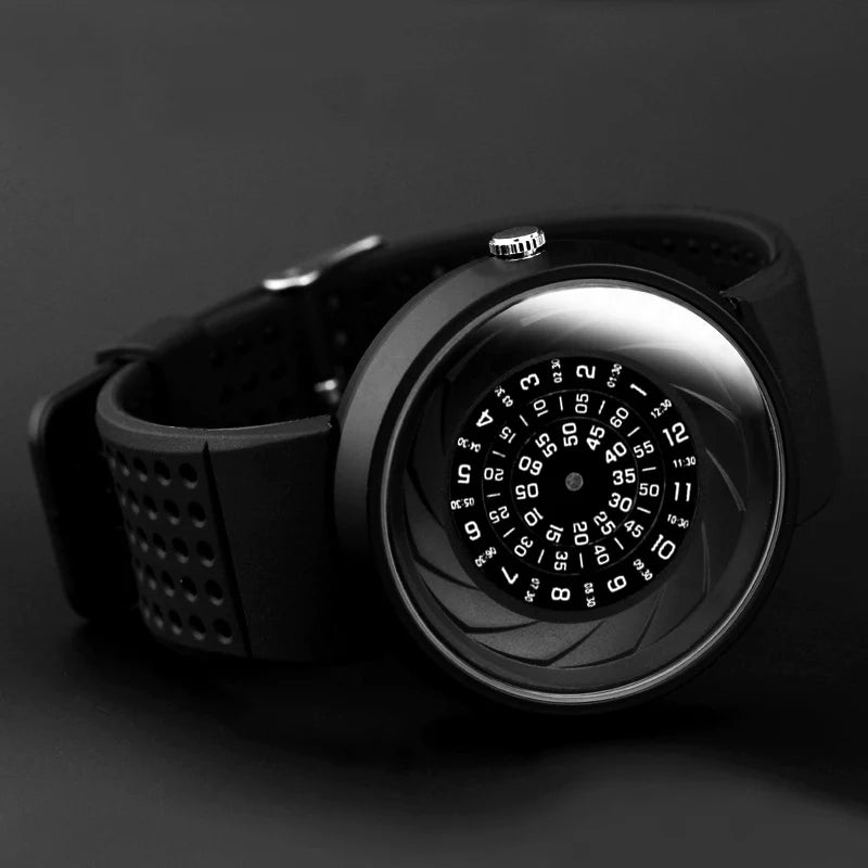Montre Quartz Homme Enmex — Design Industriel Créatif, Cadran Motif Feu, Étanche 5 ATM (30 m), 3 Styles | TechNova X