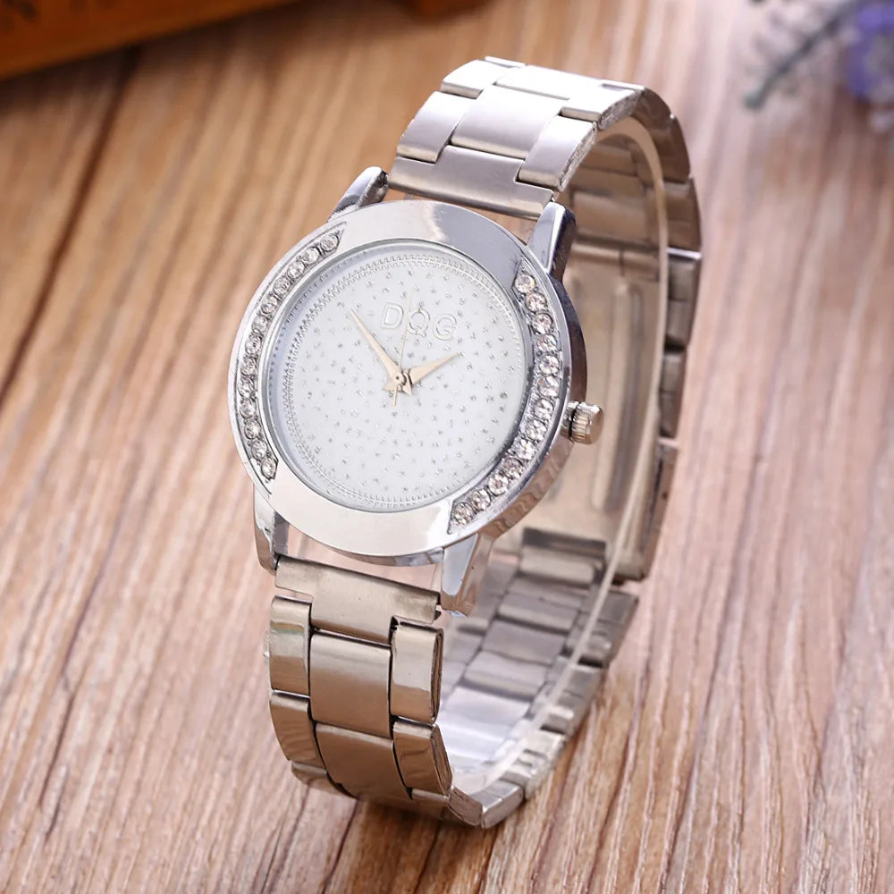 Montre Femme Quartz Maille Métal — Cadran Cristal 37mm, Ultra-Fine 5mm, Style Fashion Casual