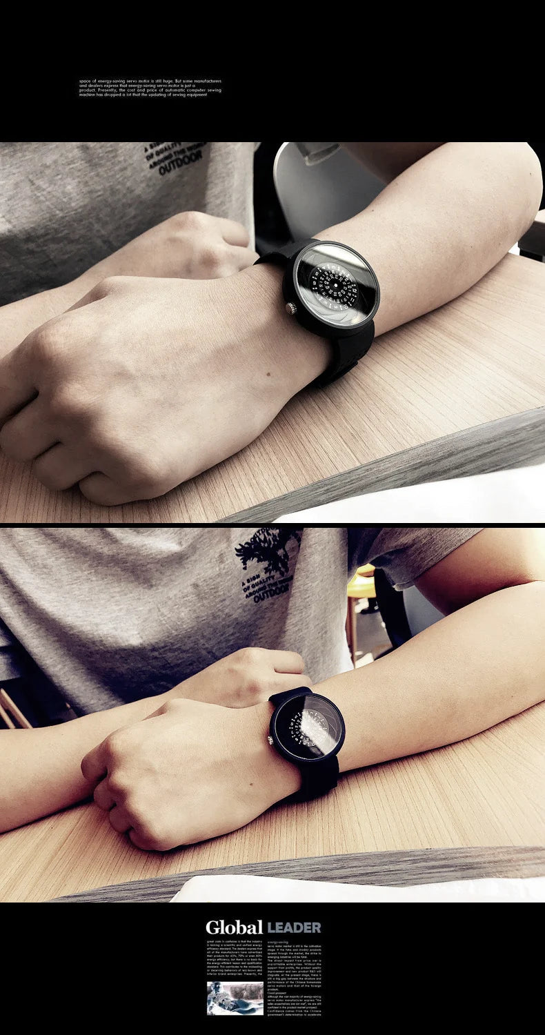 Montre Quartz Homme Enmex — Design Industriel Créatif, Cadran Motif Feu, Étanche 5 ATM (30 m), 3 Styles | TechNova X