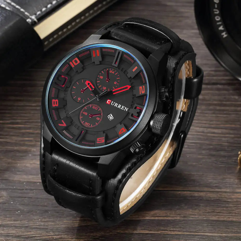 Istro REN-Montres à quartz de sport militaire pour hommes, horloges de luxe pour hommes, horloge de date, bracelet en cuir, date, heure, marque supérieure