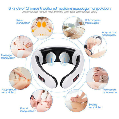 Masseur Cervical EMS CAMMUO 4D — Chaleur 42°C, 6 Modes & Traction Cervicale