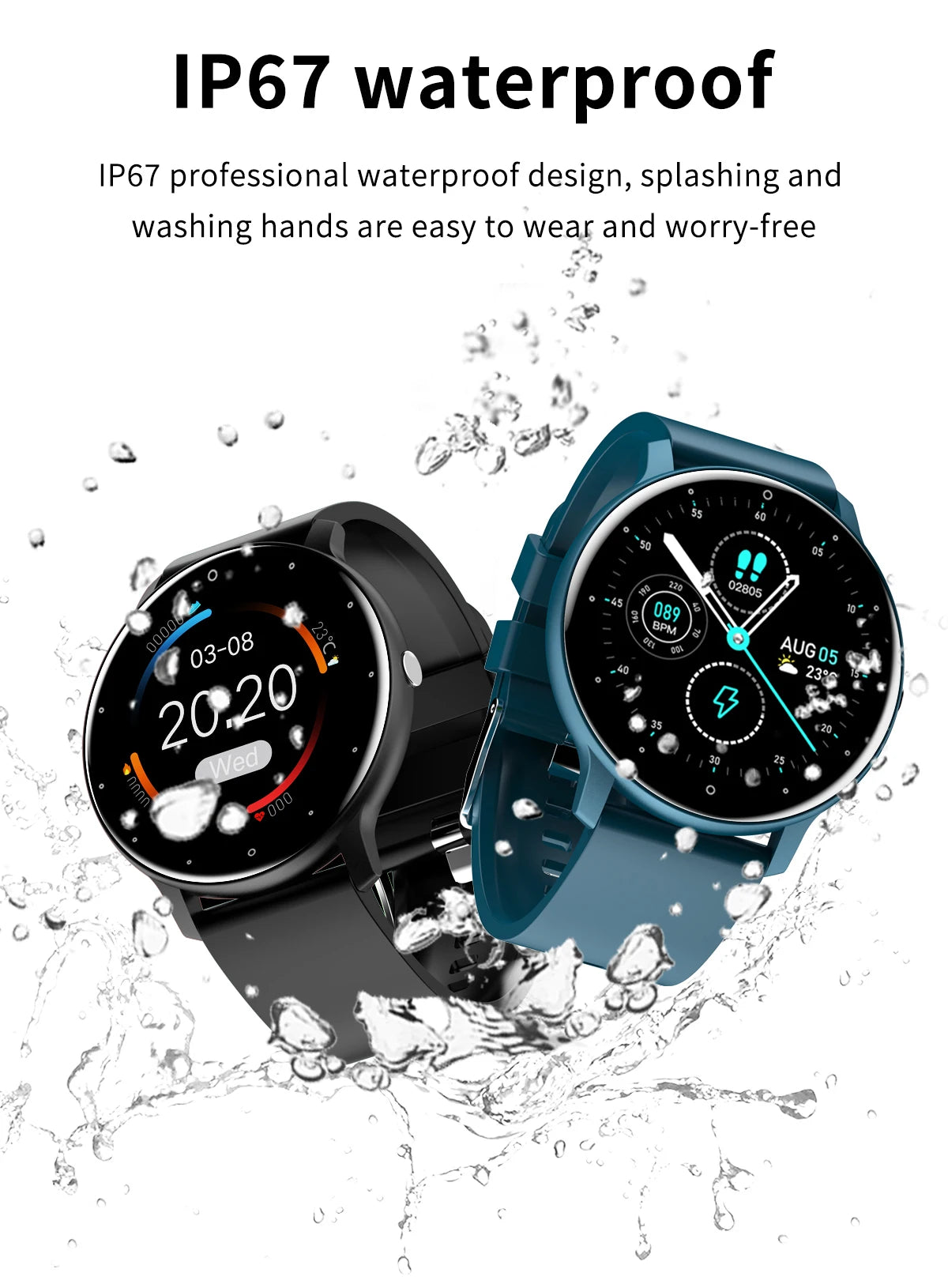 Smartwatch LIGE BW0223 2026 — Bluetooth 5.0, Suivi Santé 24h, IP67