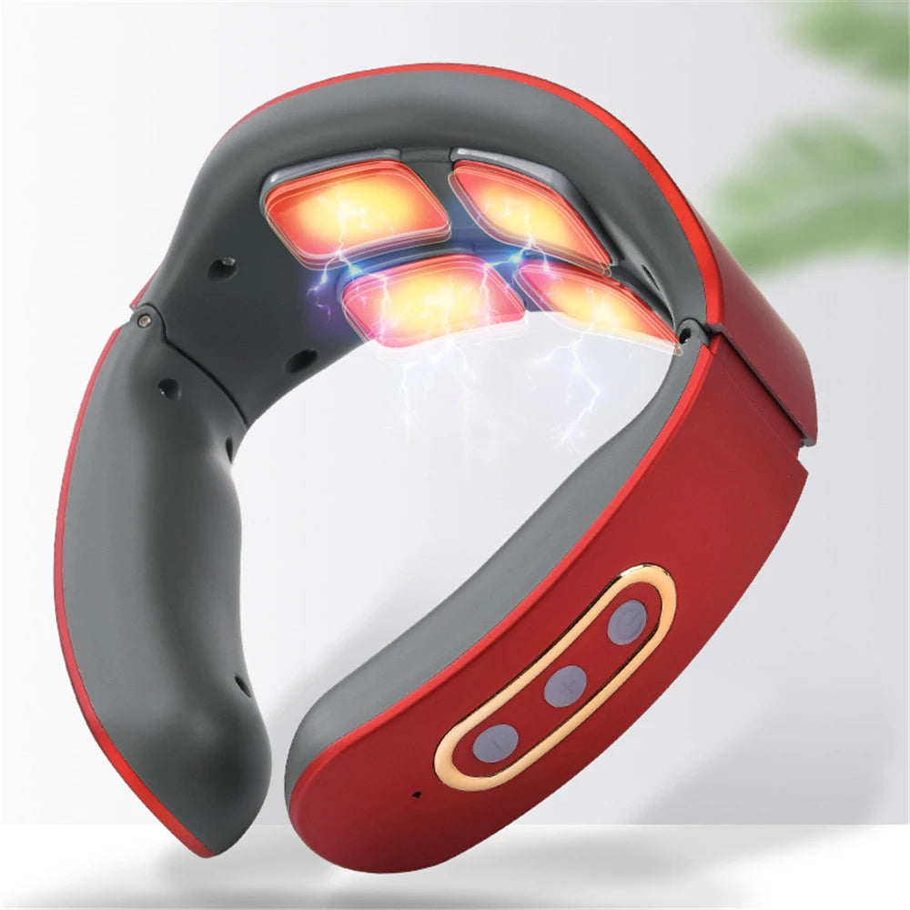 Masseur Cervical EMS CAMMUO 4D — Chaleur 42°C, 6 Modes & Traction Cervicale