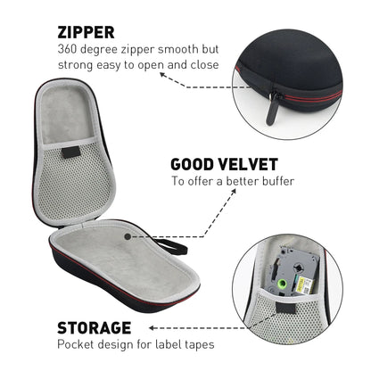 Étui portable pour imprimante Dymo LabelManager LM160, étui pour imprimante Dymo LM160, sac pour imprimante, étui étanche et antichoc avec ruban adhésif