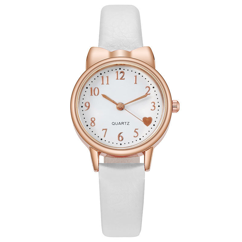 Montre Quartz Enfant Fille — Cadran Cœur, Bracelet Cuir, 5 Coloris + Option Bracelet Assorti | TechNova X
