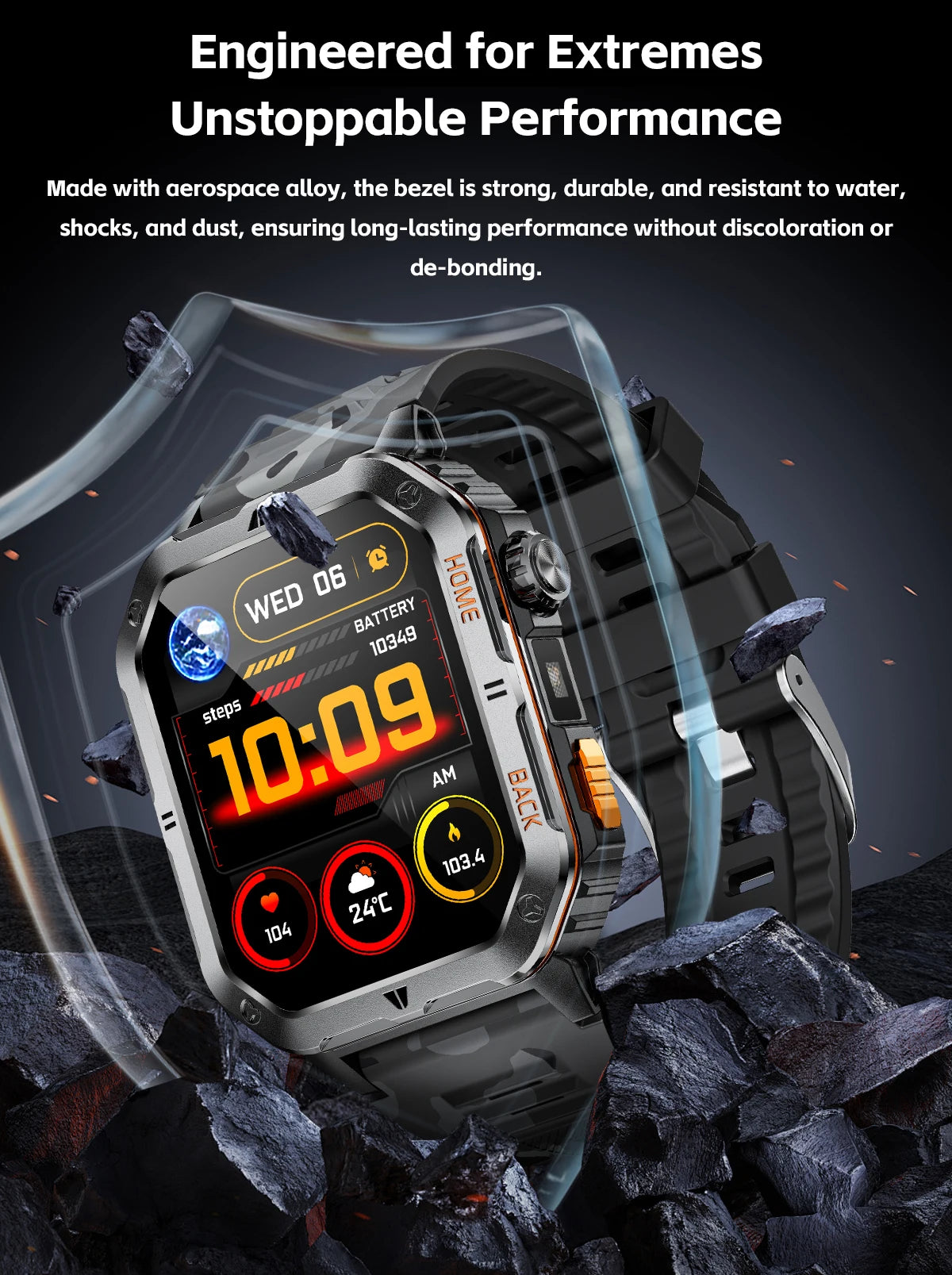 Montre Connectée Sport MT62 — Écran 2,01", Étanche 3 ATM, Batterie 1000 mAh, Bluetooth 5.3, 4 Coloris | TechNova X