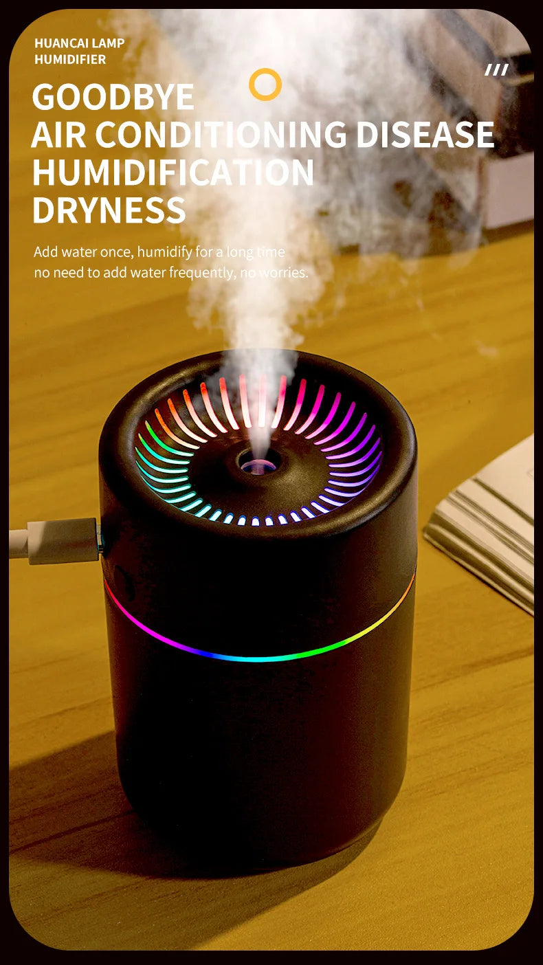 Humidificateur Brume Arc-en-ciel CL-01 — LED 7 Couleurs, 2 Modes (3H/6H) & Nano-Brume Silencieuse