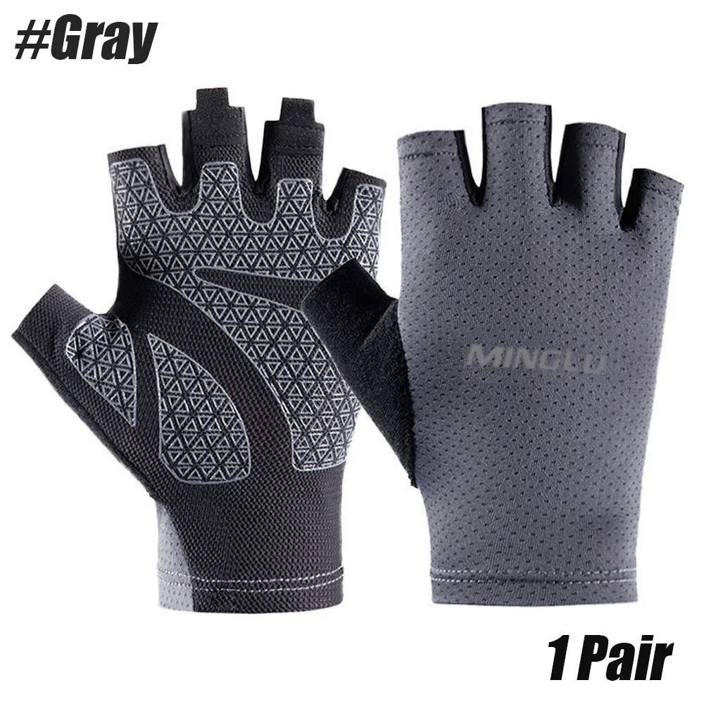 1 paire de gants de cyclisme d'été sans doigts Fitness pêche femmes hommes printemps gymnase respirant antidérapant Yoga élastique gants de vélo