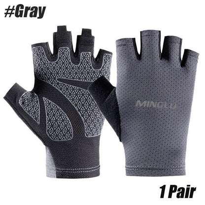 1 paire de gants de cyclisme d'été sans doigts Fitness pêche femmes hommes printemps gymnase respirant antidérapant Yoga élastique gants de vélo