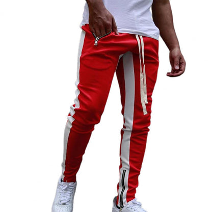 Pantalon de Survêtement Homme — Skinny | Taille Élastique & Cordon | Fermeture Éclair Latérale | Style Hip Hop | 5 Coloris | M–2XL