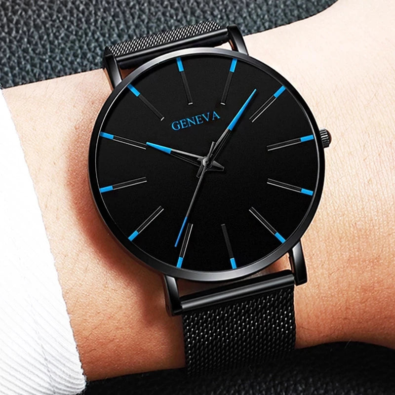 Montre Quartz Minimaliste Homme DIJANES KL959 — Ultra-Fine 8 mm, Bracelet Maille ou Cuir, Verre Hardlex, 9 Coloris | TechNova X