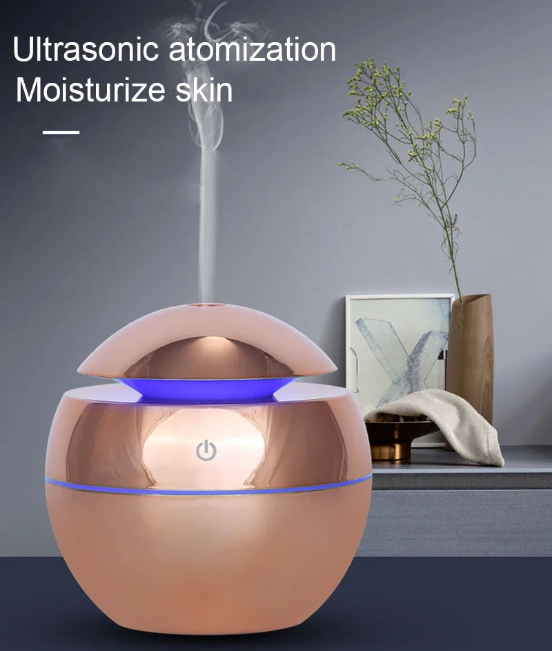 Diffuseur Arôme USB 130ml — Humidificateur Ultrasonique & Lumière LED 7 Couleurs