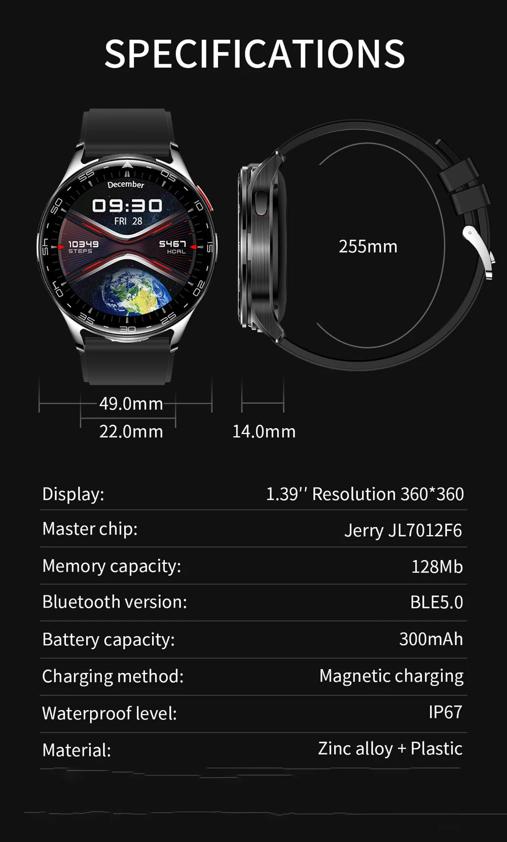 Montre Connectée 2-en-1 avec Écouteurs TWS Intégrés — Écran 1,39", IP67, BT 5.0, Suivi Santé Complet, 3 Coloris | TechNova X