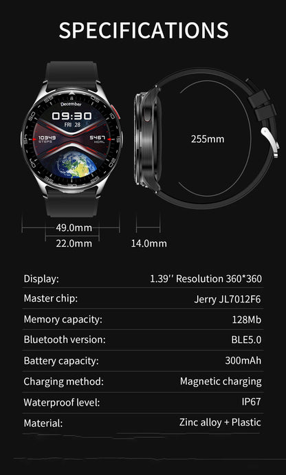 Montre Connectée 2-en-1 avec Écouteurs TWS Intégrés — Écran 1,39", IP67, BT 5.0, Suivi Santé Complet, 3 Coloris | TechNova X