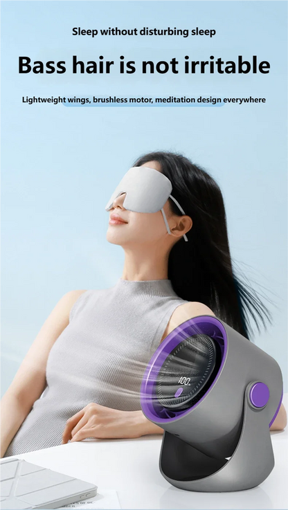 Ventilateur Mural Sans Perçage USB — Silencieux, Rechargeable & Circulation d'Air 360°