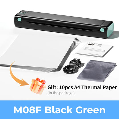 Phomemo M08F imprimante thermique A4 sans fil Bluetooth, étiqueteuse Portable pour l'expédition au bureau à domicile, Compatible iOS Android PC