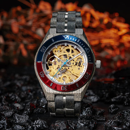 Montre Mécanique en Bois Homme BOBO BIRD — Squelette Lumineux, Étanche 3 ATM, Gravure Personnalisée, 6 Modèles | TechNova X