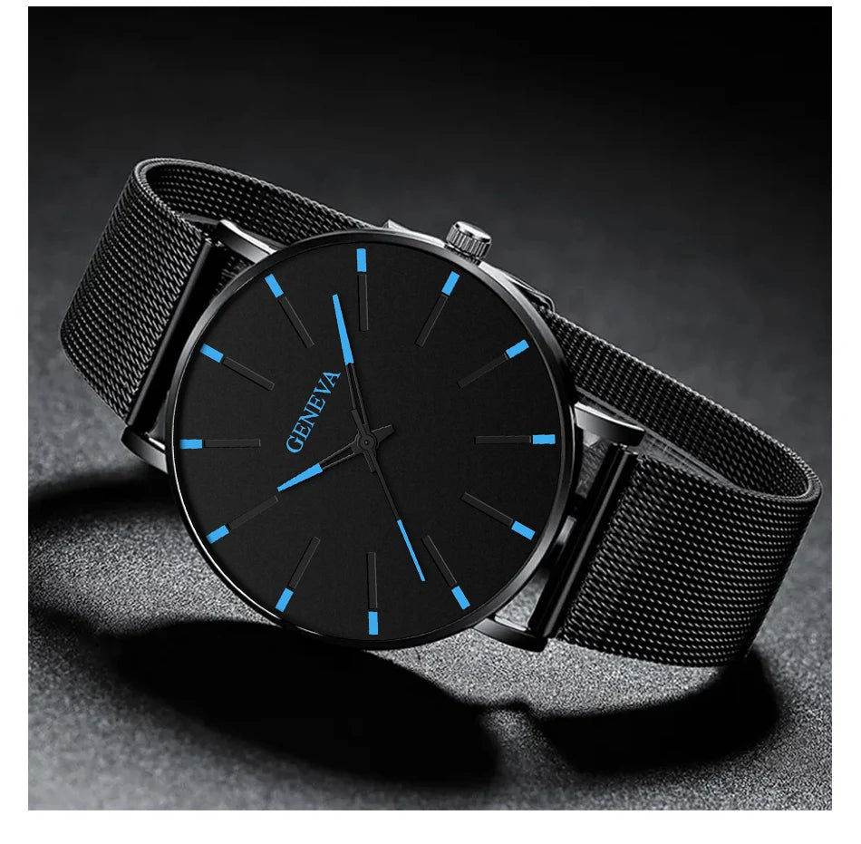 Montre Quartz Minimaliste Homme DIJANES KL959 — Ultra-Fine 8 mm, Bracelet Maille ou Cuir, Verre Hardlex, 9 Coloris | TechNova X