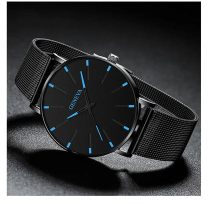 Montre Quartz Minimaliste Homme DIJANES KL959 — Ultra-Fine 8 mm, Bracelet Maille ou Cuir, Verre Hardlex, 9 Coloris | TechNova X