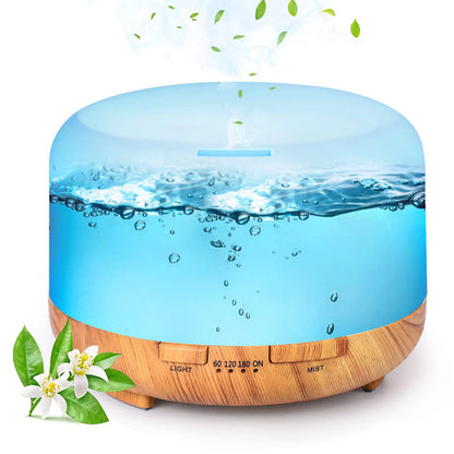 Diffuseur Arômes Design Bois 500ml — Télécommande, USB 5V & 4 Finitions Premium