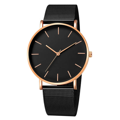 Montre Quartz Fashion TINUORA — Bracelet Acier Inox, Cadran 38mm, Style Luxe Casual, 17 Coloris