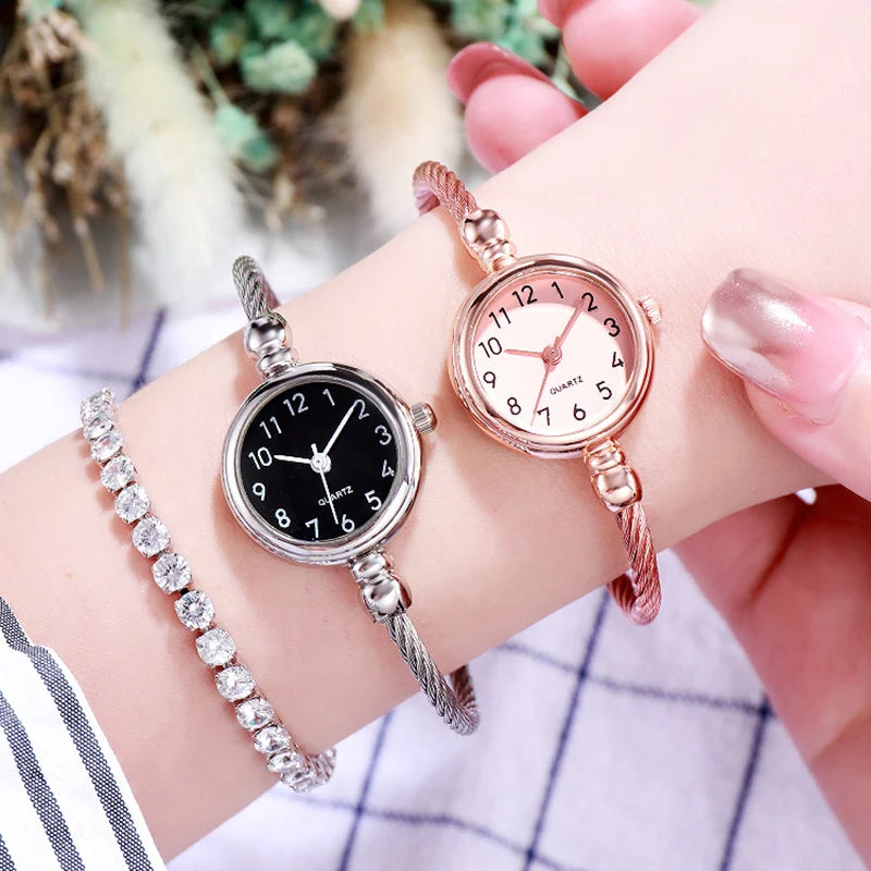 Montre Bracelet Jonc Femme Quartz YIKAZE — Acier Inoxydable, Style Rétro Luxe, 14 Coloris