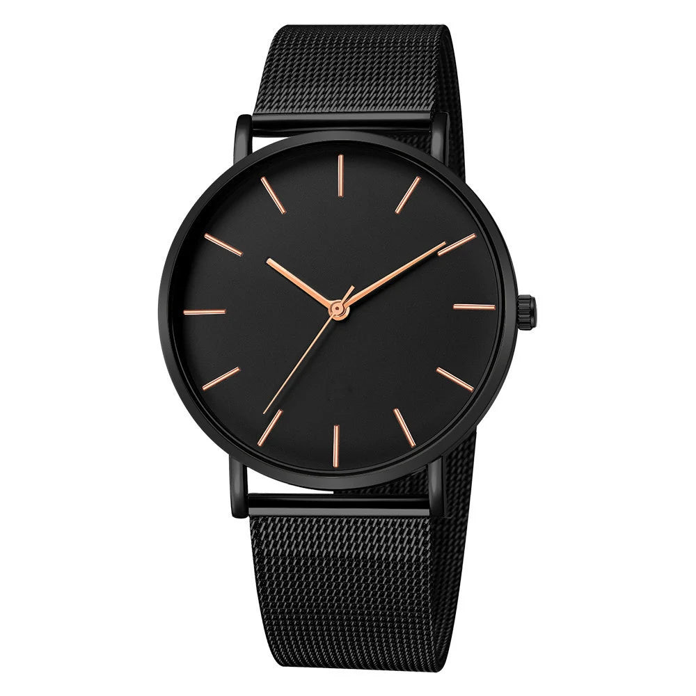 Montre Quartz Fashion TINUORA — Bracelet Acier Inox, Cadran 38mm, Style Luxe Casual, 17 Coloris