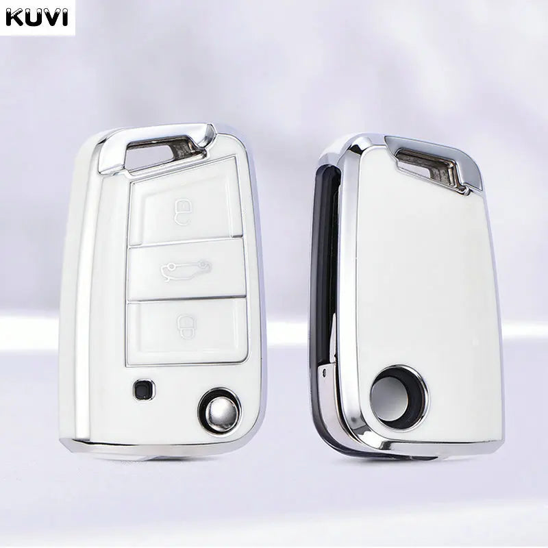 Juste de clé de voiture en TPU, porte-clés pour VW Volkswagen Golf 7, MK7, Tiguan MK2, RosemAteca, Valentine FR 2, Ibiza, Skoda Octavia, 3, 4 boutons