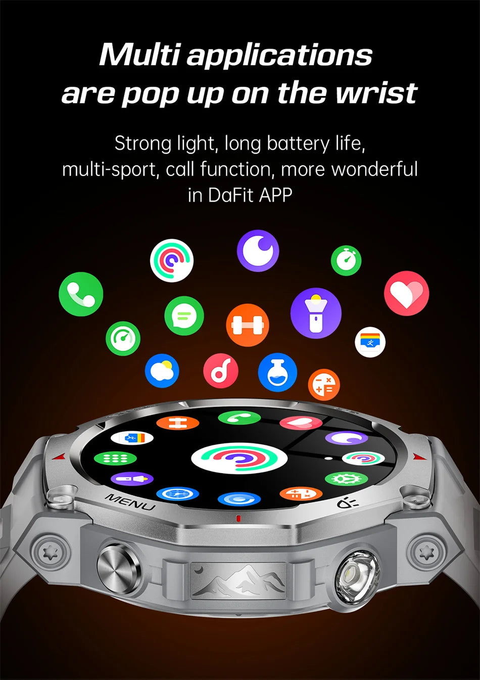 Montre Connectée Sport ZYKEXUAN T-Rex3 — AMOLED 1,43", Étanche 10 ATM, Boussole, Altimètre, 100+ Sports, 13 Coloris | TechNova X