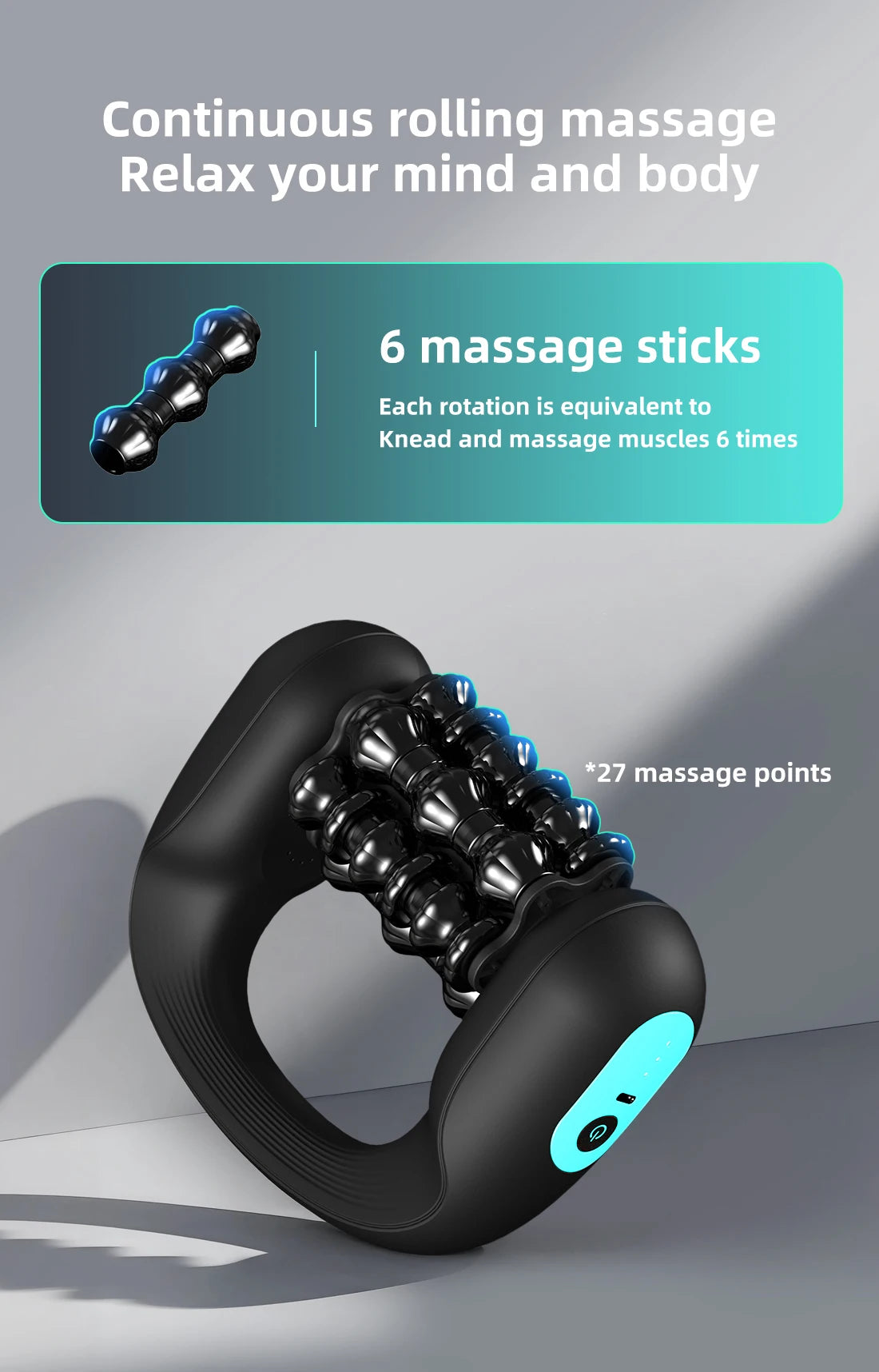 Electric Deep Tissue Massage Roller, Body Relaxation, Back Foot Leg Relief, Fascia Massage Roller