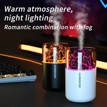 Diffuseur Aromathérapie USB Volcanique — Humidificateur & Veilleuse Colorée