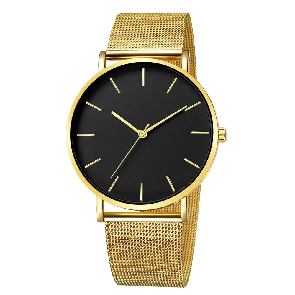 Montre Quartz Fashion TINUORA — Bracelet Acier Inox, Cadran 38mm, Style Luxe Casual, 17 Coloris