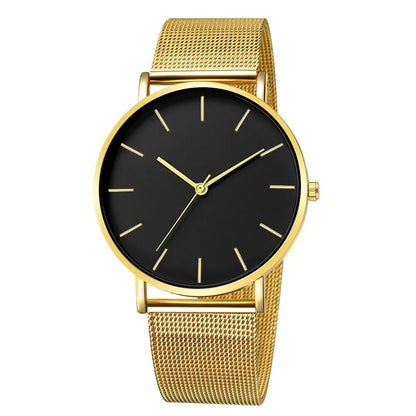 Montre Quartz Fashion TINUORA — Bracelet Acier Inox, Cadran 38mm, Style Luxe Casual, 17 Coloris