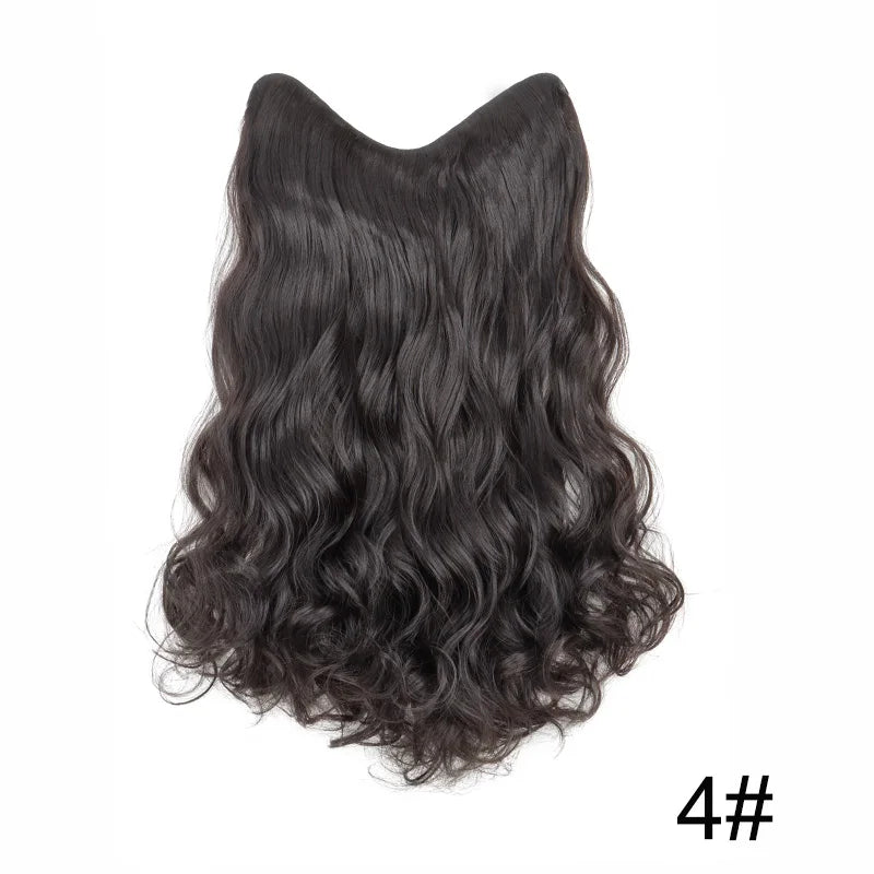 Extension Capillaire Synthétique Bouclée Forme V — 20 Pouces, 4 Clips, Fibre Haute Température, 7 Teintes | TechNova X