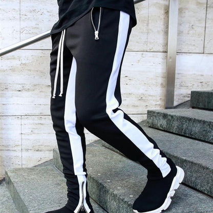 Viser de survêtement skinny pour hommes, pantalons de jogging à fermeture éclair latérale, survêtements Hip Hop Sportedly, pantalons de sport FJpouvez-vous ms, proximité Wstring