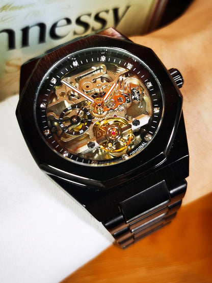 Montre Mécanique Automatique Homme FORSINING FS100 — Squelette Lumineux, Acier Inoxydable, Verre Hardlex, 6 Coloris | TechNova X