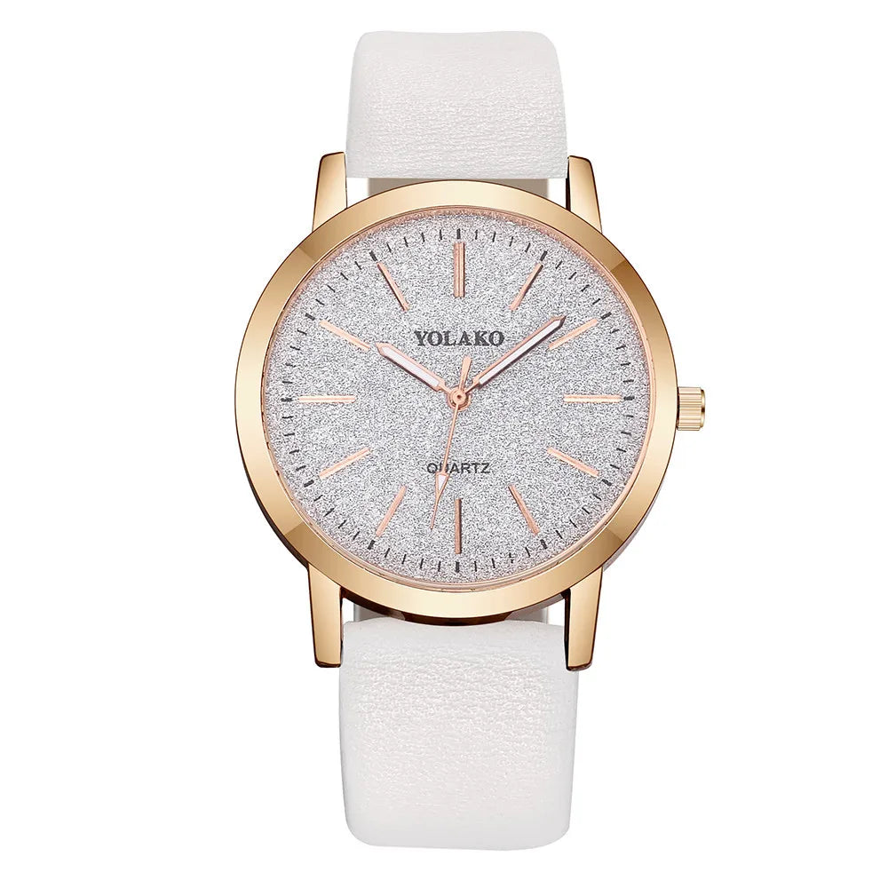 Montre Femme Quartz Minimaliste ZK0527 — Bracelet Cuir 18mm, Cadran Rond 40mm, 5 Coloris