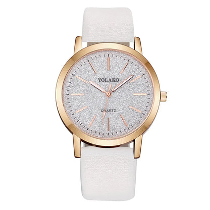 Montre Femme Quartz Minimaliste ZK0527 — Bracelet Cuir 18mm, Cadran Rond 40mm, 5 Coloris