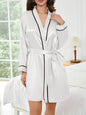 Robe de Nuit Courte Couleur Unie Femme — Peignoir Décontracté Été